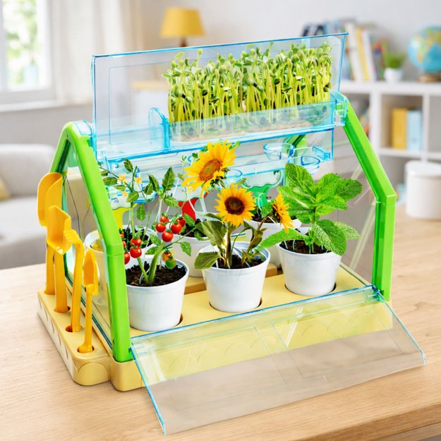 Mini sodo šiltnamio edukacinės patirties laistymo sistema 2