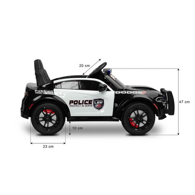 AKUMULIATORINĖ VAŽINĖJIMO TRANSPORTO PRIEMONĖ DODGE CHARGER POLICE WHITE