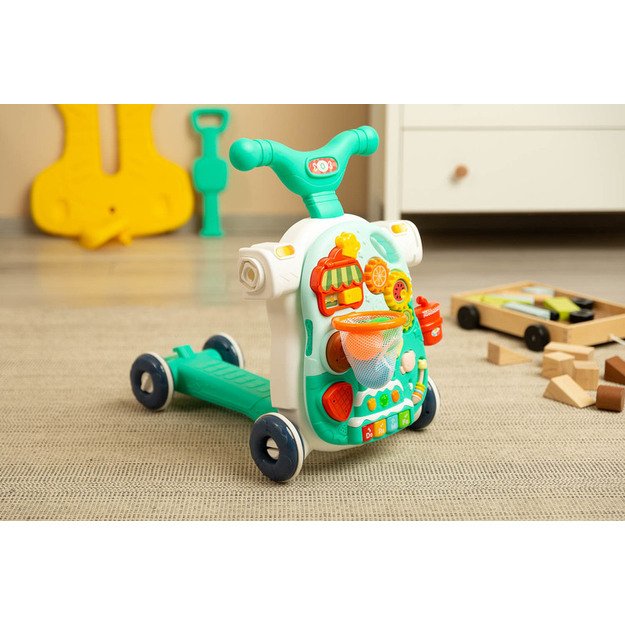MULTIFUNCTIONAL WALKER TOY 5IN1 TURQUOISE