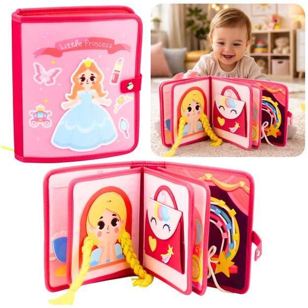3D Felt Princess Pink Sensory Educational Book