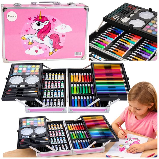 ROŽINIS VIENARAGIO MENINIS RINKINYS LAGAMINE (150 DALIŲ)