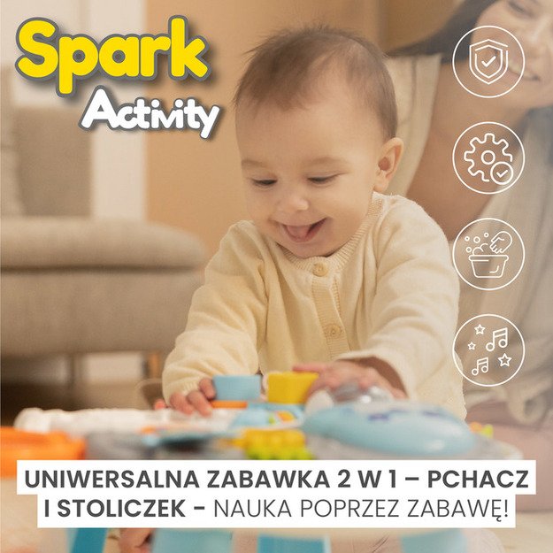 PUSHER-TABLE 2IN1 SPARK PINK