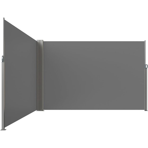 LUARO &scaron;oninės terasos kampinė markizė 180 x 620 cm pilka 2