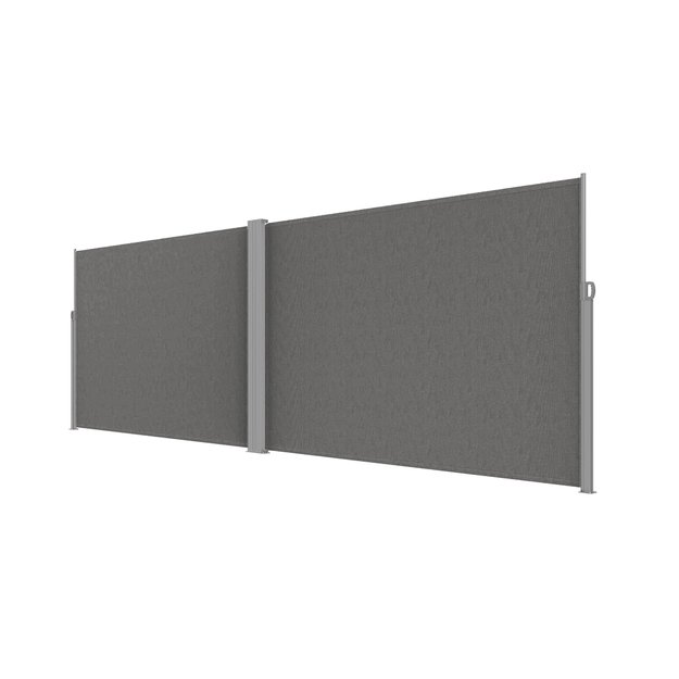 LUARO &scaron;oninės terasos kampinė markizė 180 x 620 cm pilka 3