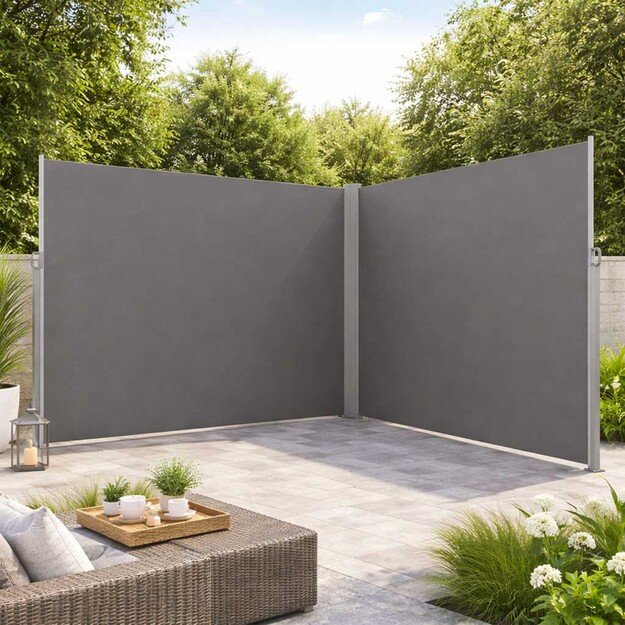 LUARO &scaron;oninės terasos kampinė markizė 180 x 620 cm pilka 7