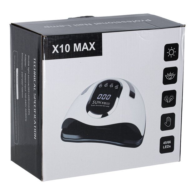 Nagų lempa Sun X10 UV 45 LED 280W manikiūro hibridai geliai 12