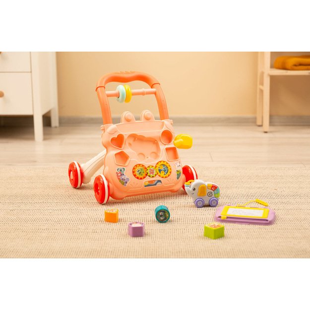 EDUCATIONAL TOY - ZOO PUSHER PINK