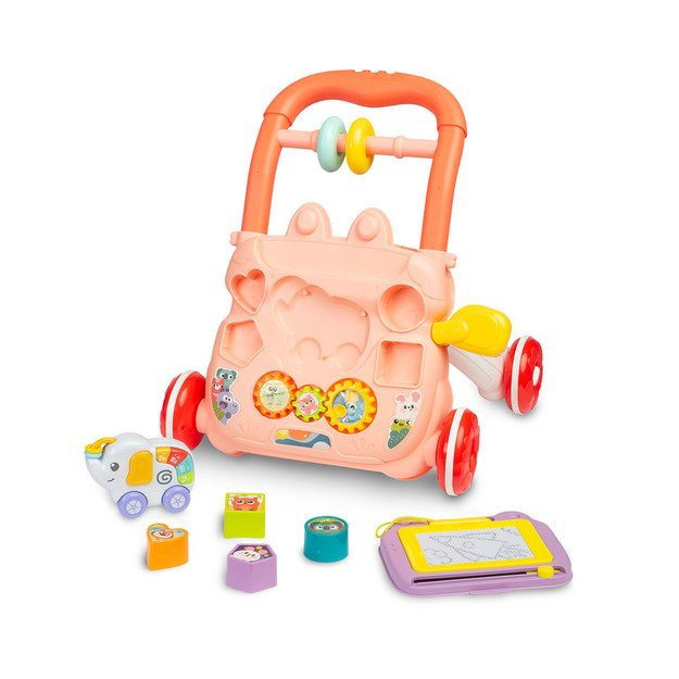 EDUCATIONAL TOY - ZOO PUSHER PINK