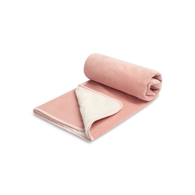 Rausvas pliušinis užvalkalas 80x100 1