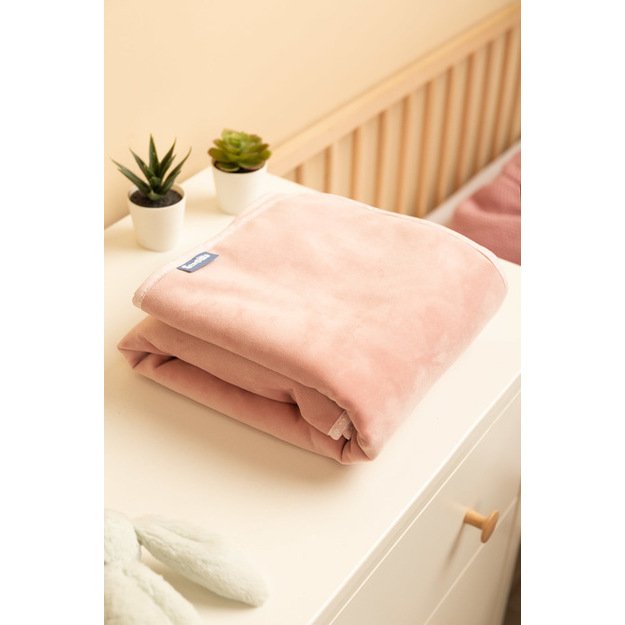 Rausvas pliušinis užvalkalas 80x100 5