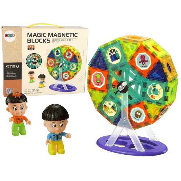 Magnetic bricks 3D Devil s Mill Carousel 71 pieces