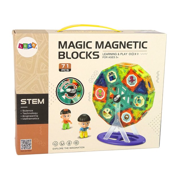 Magnetic bricks 3D Devil s Mill Carousel 71 pieces