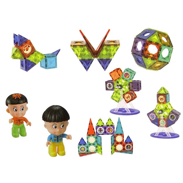 Magnetic bricks 3D Devil s Mill Carousel 71 pieces