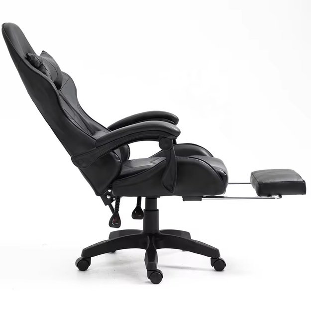 LEAN žaidimų kėdė, juodos spalvos