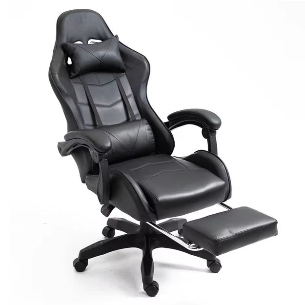 LEAN žaidimų kėdė, juodos spalvos