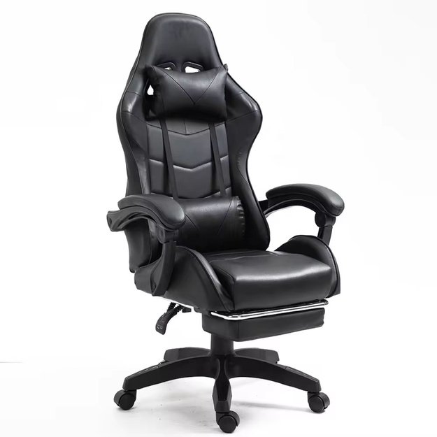 LEAN žaidimų kėdė, juodos spalvos