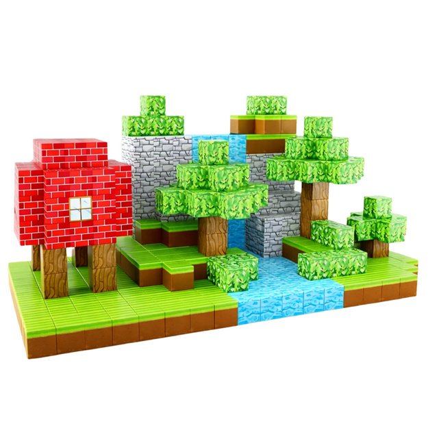Set of Magnetic Blocks Cubes Pixels Forest 3D 154 pcs.