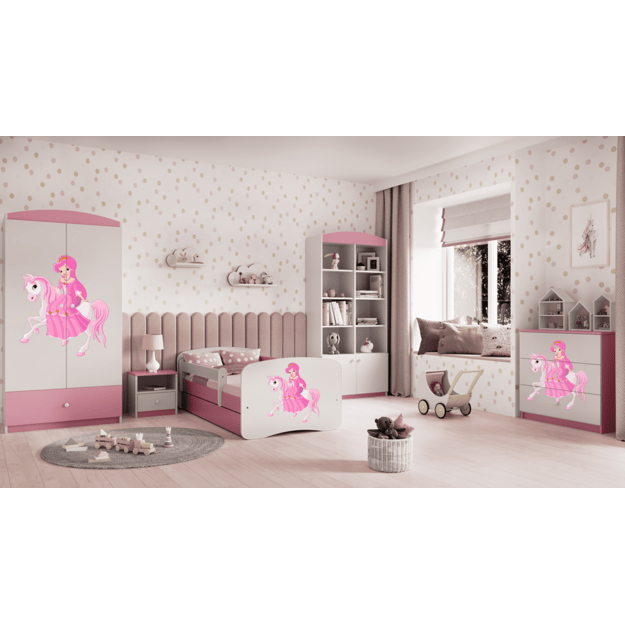 Komoda Babydreams rožinė princesė ant žirgo