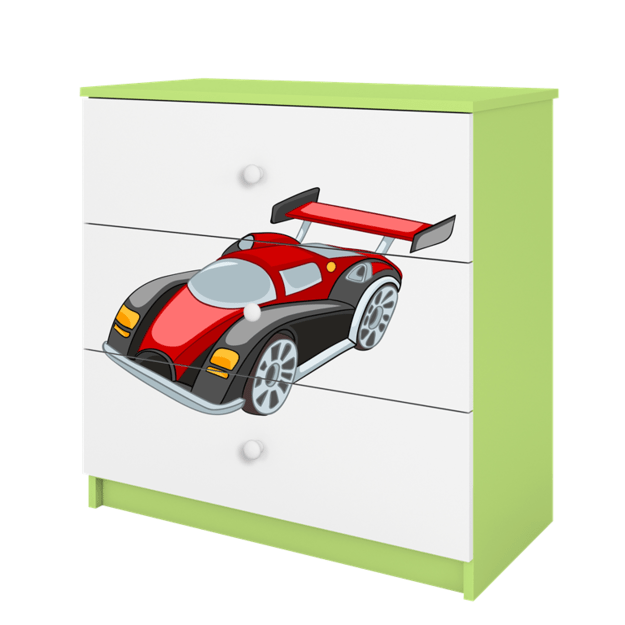 Chest of drawers babydreams green racing car