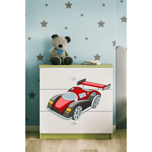 Chest of drawers babydreams green racing car