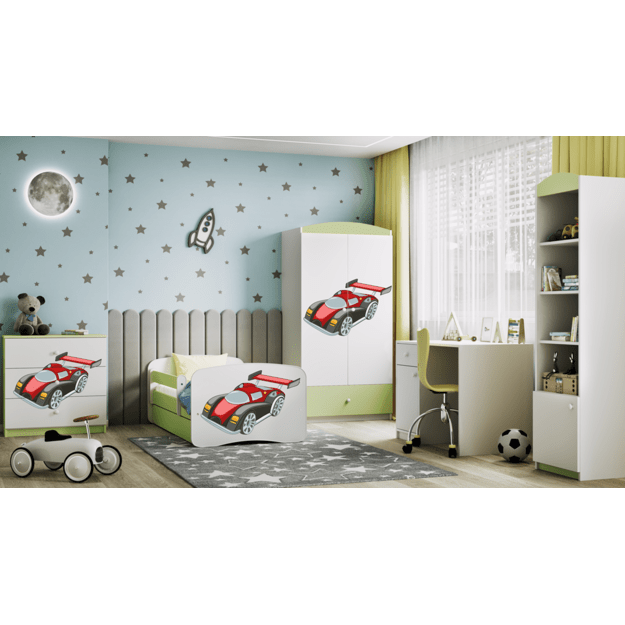 Chest of drawers babydreams green racing car