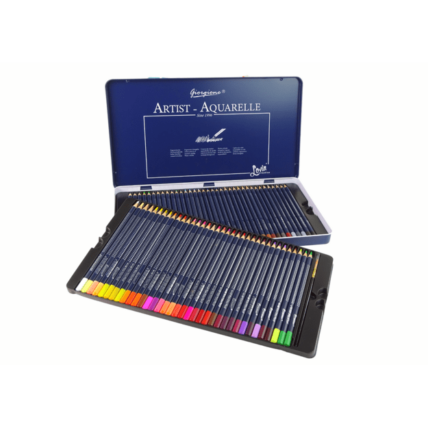 Set of 72 Watercolor Pencils Metal Container 2