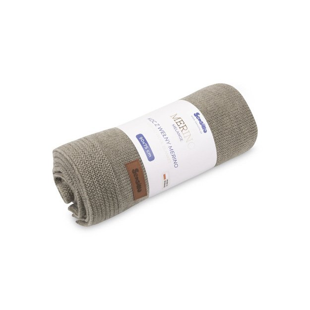BLANKET MERINO MELANGE 90X75 DARK BEIGE