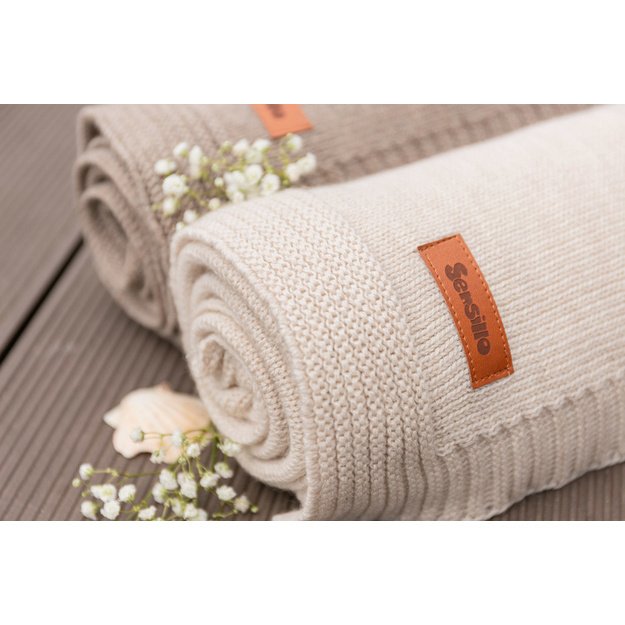 BLANKET MERINO MELANGE 90X75 DARK BEIGE