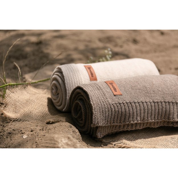 BLANKET MERINO MELANGE 90X75 DARK BEIGE