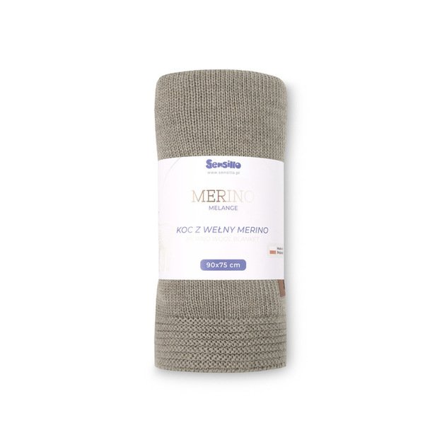 BLANKET MERINO MELANGE 90X75 DARK BEIGE
