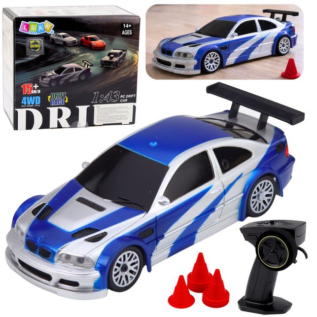 E46 Remote Controlled Drift Sports Car RC Cones 15 km/h 1:43