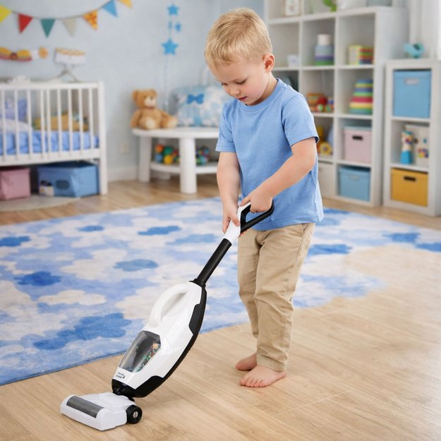 Children s Toy Vacuum Cleaner Vertical Handheld 2-in-1 Suction Function Sounds