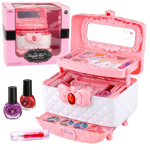 Grožio rinkinys makiažui ir nagams, kosmetikos dėklas vaikams
