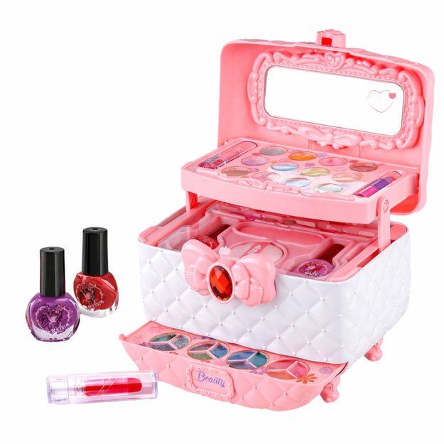 Grožio rinkinys makiažui ir nagams, kosmetikos dėklas vaikams