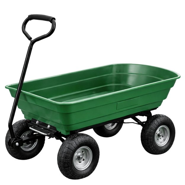 Garden Transport Cart Removable Tilting Tray Green 120 kg