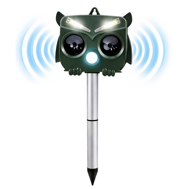 Solar Owl Animal Repeller Motion Sensor Ultrasound LEDs