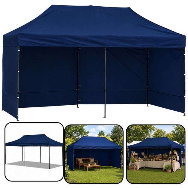 Express Garden Tent Catering Commercial Pavilion Navy Blue 3x6 M