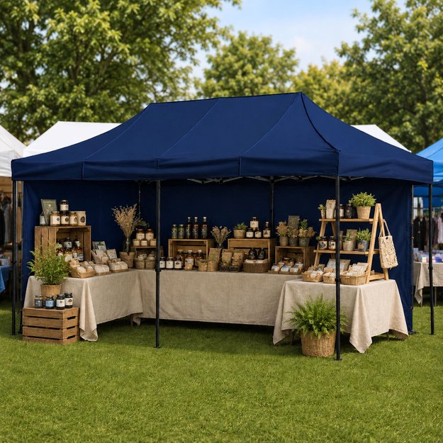Express Garden Tent Catering Commercial Pavilion Navy Blue 3x6 M