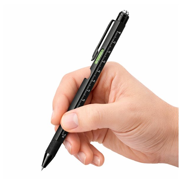 9-in-1 Multifunction Pens Spirit Level Flashlight Screwdriver Yellow Black 2 pcs