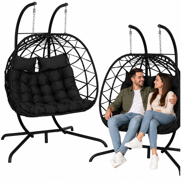 Two-seater Hanging Rocking Chair Garden Cocoon LEAN Cushions Swing