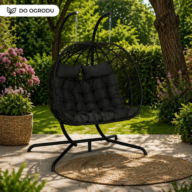 Two-seater Hanging Rocking Chair Garden Cocoon LEAN Cushions Swing