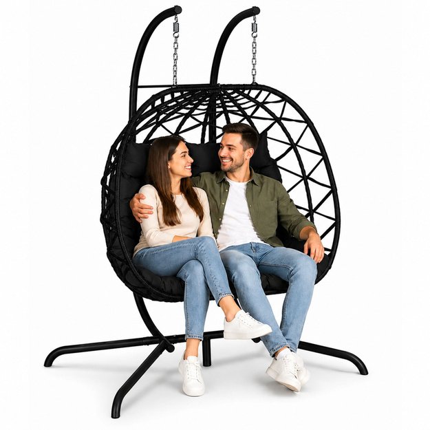 Two-seater Hanging Rocking Chair Garden Cocoon LEAN Cushions Swing