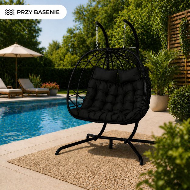 Two-seater Hanging Rocking Chair Garden Cocoon LEAN Cushions Swing