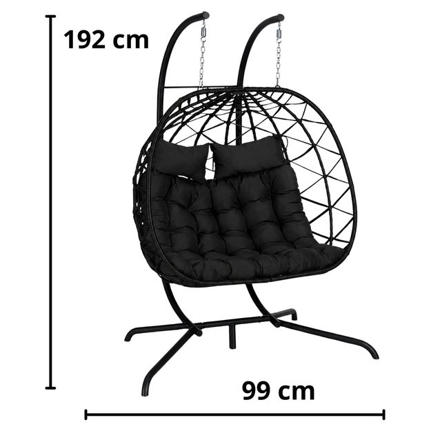 Two-seater Hanging Rocking Chair Garden Cocoon LEAN Cushions Swing