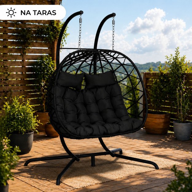 Two-seater Hanging Rocking Chair Garden Cocoon LEAN Cushions Swing