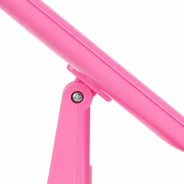 LED Cosmetic Mirror Folding Magnifying Touch Rotating Pink
