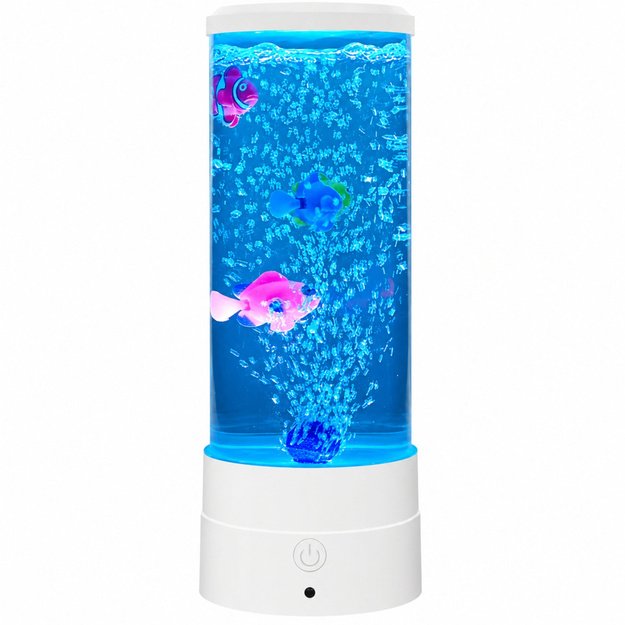 Decorative Night Lamp LED RGB Aquarium With Fish 16 Colors USB White