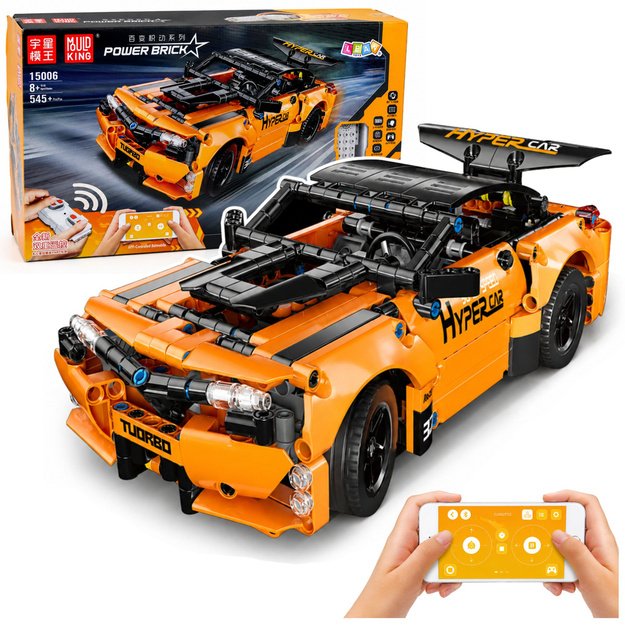 RC Car Remote Controlled Construction Blocks Orange 545 pcs.