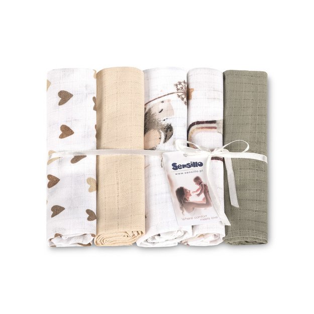 TETRA DIAPER 70X80 5-PACK MOUSE BEIGE
