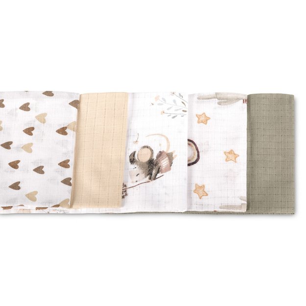 TETRA DIAPER 70X80 5-PACK MOUSE BEIGE